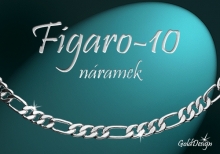 Figaro 10 náramek stříbřený